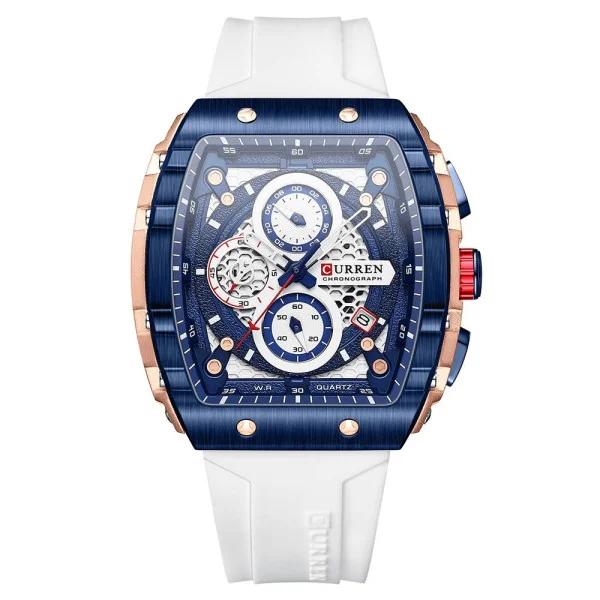 Мужские часы Curren 8442 Blue-Gold-White фото 1