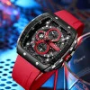 Мужские часы Curren 8442 Silver-Black-Red фото 3