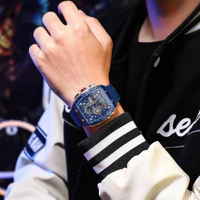 Мужские часы Curren 8442 Gold-Blue