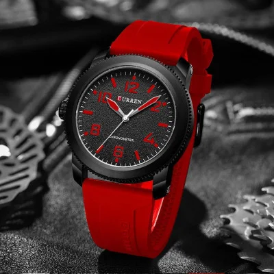 Мужские часы Curren 8454 Black-Red