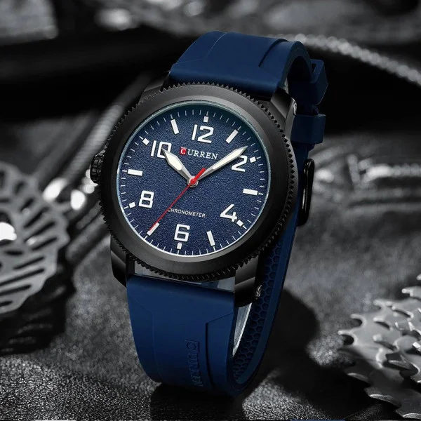 Чоловічий годинник Curren 8454 Black-Blue фото 3