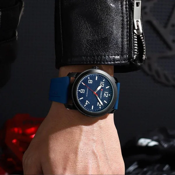 Чоловічий годинник Curren 8454 Black-Blue фото 4