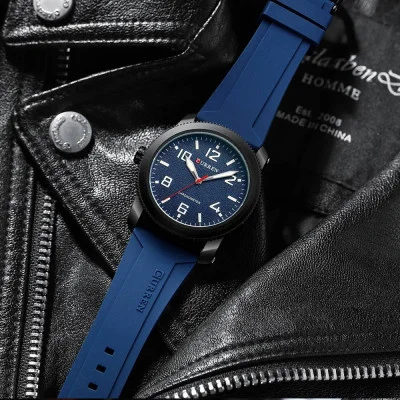 Чоловічий годинник Curren 8454 Black-Blue