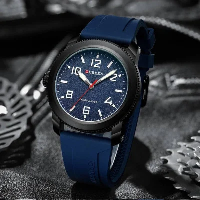 Чоловічий годинник Curren 8454 Black-Blue