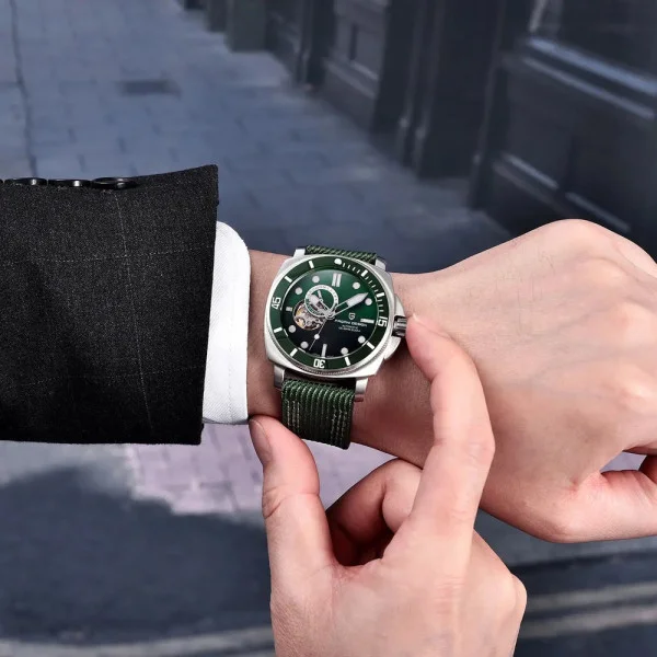 Чоловічий годинник Pagani Design PD-1736 Silver-Green фото 3