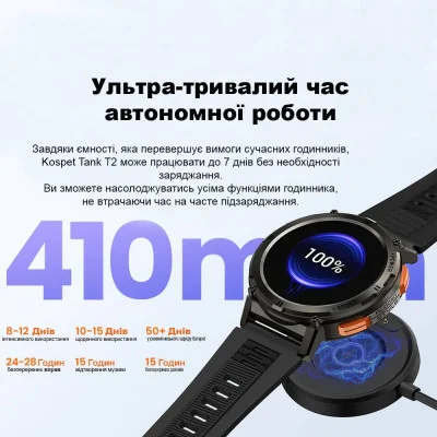 Спортивные Умные Часы Kospet Tank T2 Silver + Спортивные Режимы, Водозащита, Звонки