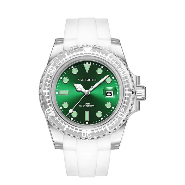 Жіночий годинник Sanda 9007 White-Green фото 1
