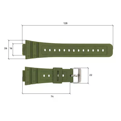 Ремінець для годинника Skmei 1628AGWT Army Green-White