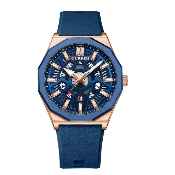 Чоловічий годинник Curren 8437 Gold-Blue фото 1