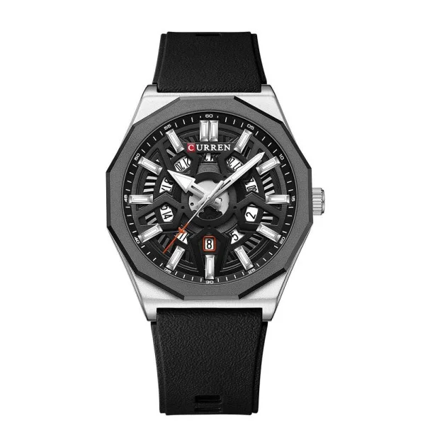 Чоловічий годинник Curren 8437 Silver-Black фото 1
