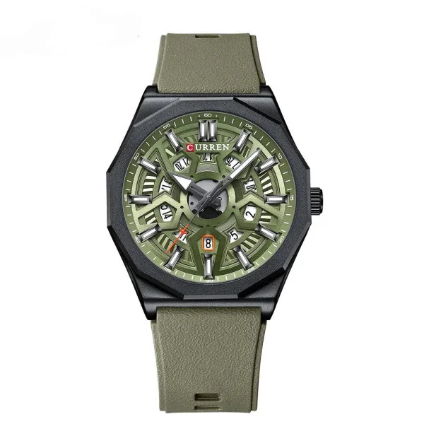 Чоловічий годинник Curren 8437 Black-Green фото 1