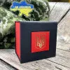Аксессуары к часам Подарункова картонна коробочка для годинника чорно-червона з тризубом фото 4