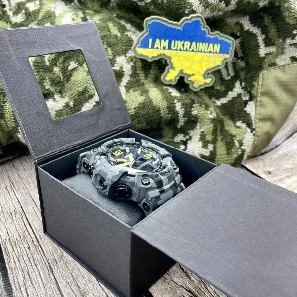 Аксесуари для годинників Подарункова картонна коробочка для годинників чорна з тризубом фото 6
