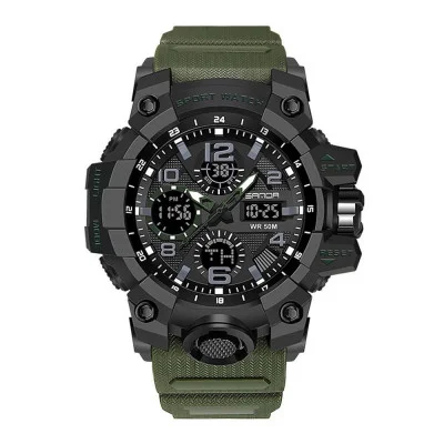 Мужские часы Sanda 6021 Green-Black