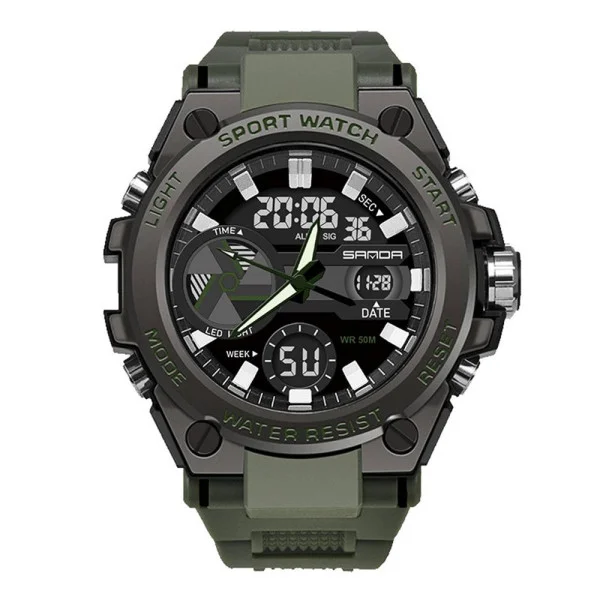 Мужские часы Sanda 3311 Army Green фото 1