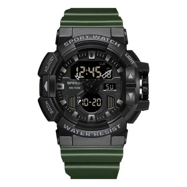 Мужские часы Sanda 3129 Black-Green фото 1