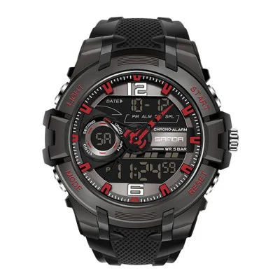 Чоловічий годинник Sanda 6015 Black-Red