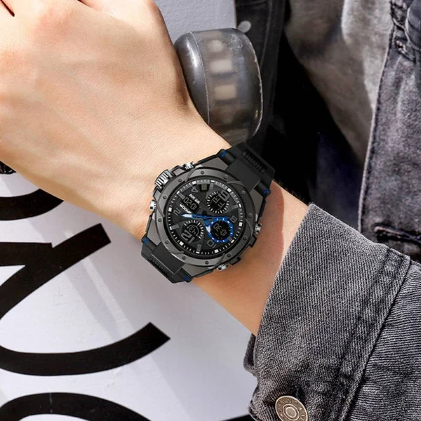 Мужские часы Sanda 6008 Black-Blue фото 4