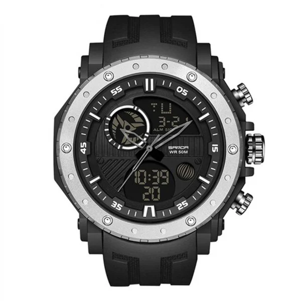 Мужские часы Sanda 6012 Black-Silver фото 1