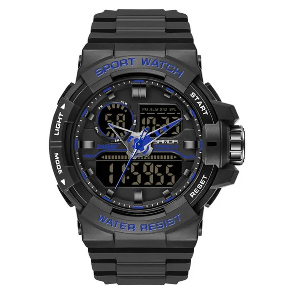 Мужские часы Sanda 6025 Black-Blue фото 1