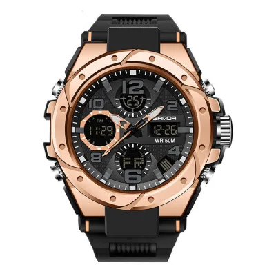 Чоловічий годинник Sanda 6008 Black Rose Gold