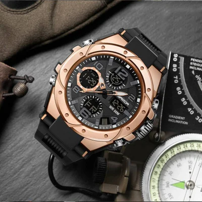 Чоловічий годинник Sanda 6008 Black Rose Gold