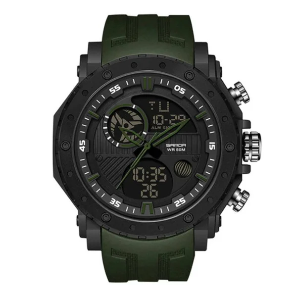 Мужские часы Sanda 6012 Army Green фото 1