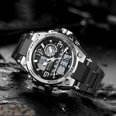 Мужские часы Sanda 6024 Black-Silver