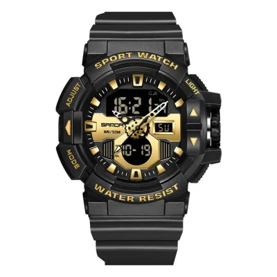 Мужские часы Sanda 3129 Black-Gold