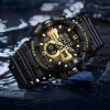 Чоловічий годинник Sanda 3129 Black-Gold фото 3