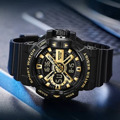 Мужские часы Sanda 3129 Black-Gold