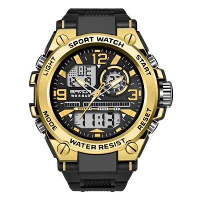 Чоловічий годинник Sanda 6024 Black-Gold