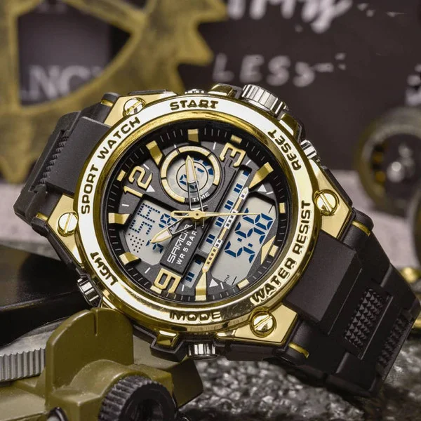 Мужские часы Sanda 6024 Black-Gold фото 3