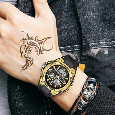Чоловічий годинник Sanda 6024 Black-Gold