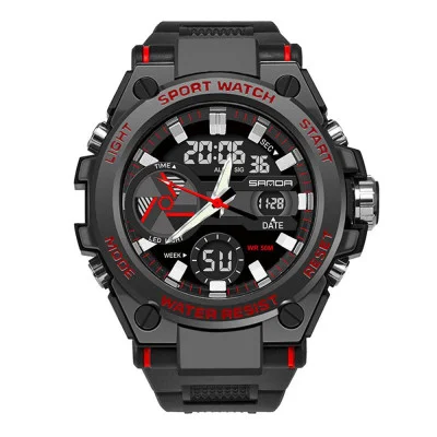 Мужские часы Sanda 3311 Black-Red