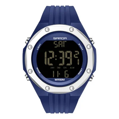 Чоловічий годинник Sanda 6093 Blue-Silver