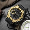 Мужские часы Sanda 6008 Black-Gold фото 3