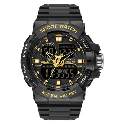 Чоловічий годинник Sanda 6025 Black-Gold
