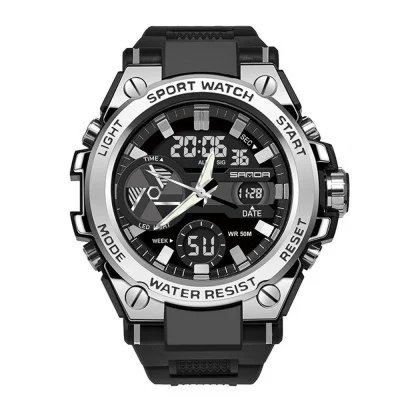 Мужские часы Sanda 3311 Black-Silver