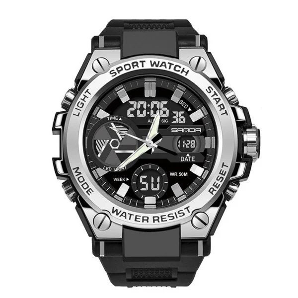 Мужские часы Sanda 3311 Black-Silver фото 1