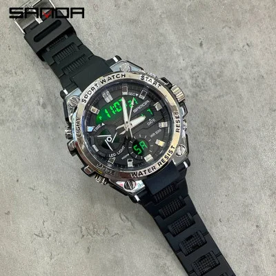 Мужские часы Sanda 3311 Black-Silver