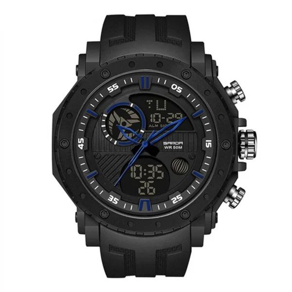 Мужские часы Sanda 6012 Black-Blue фото 1
