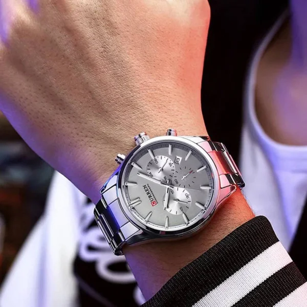 Чоловічий годинник Curren 8446 All Silver фото 4