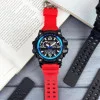 Чоловічий годинник Skmei 1283 Black-Blue-Red Wristband фото 4