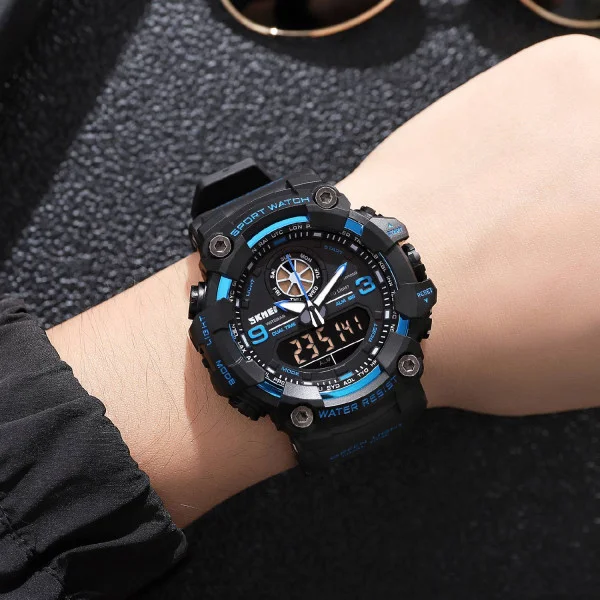Мужские часы Skmei 1818 Black-Blue. фото 4