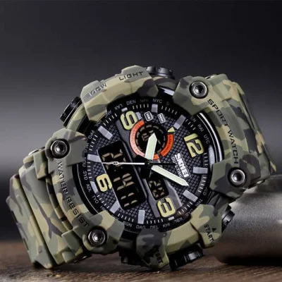 Чоловічий годинник Skmei 1520CMGN Green Camo.