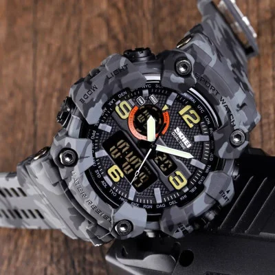 Чоловічий годинник Skmei 1520CMGY Gray Camo.