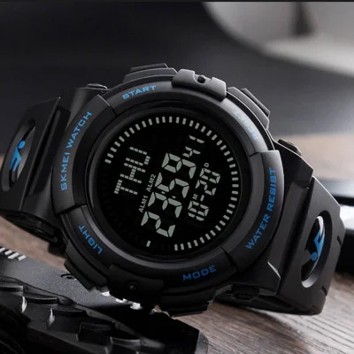 Мужские часы Skmei 1290BU Black-Blue Smart Watch + Compass