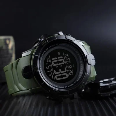 Мужские часы Skmei 1475AG Black-Military Wristband