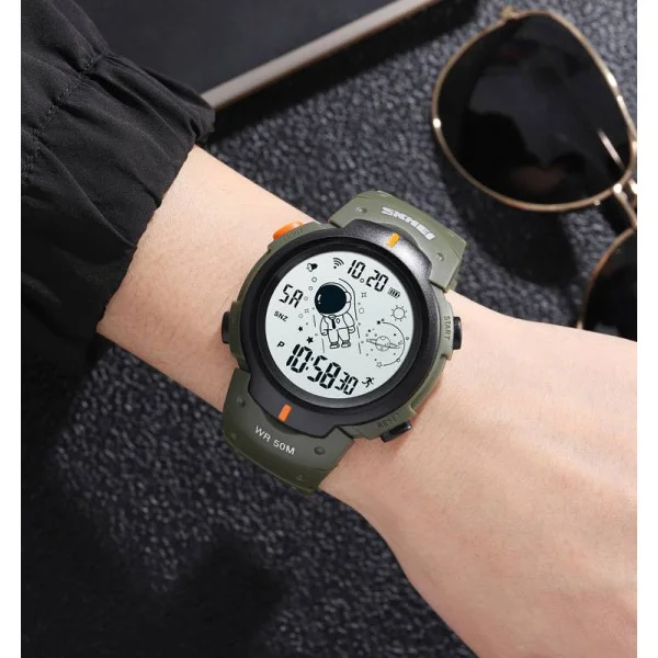 Чоловічий годинник Skmei 1820AGWT Army-green White фото 4